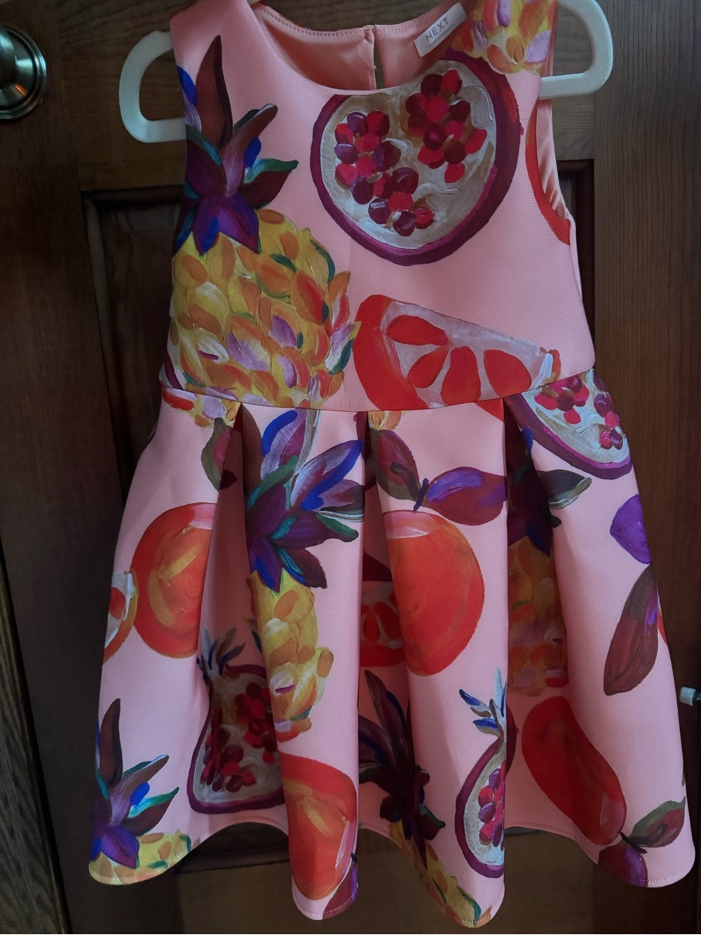 next Pink Fruit-Print Pleated Skirt Dress